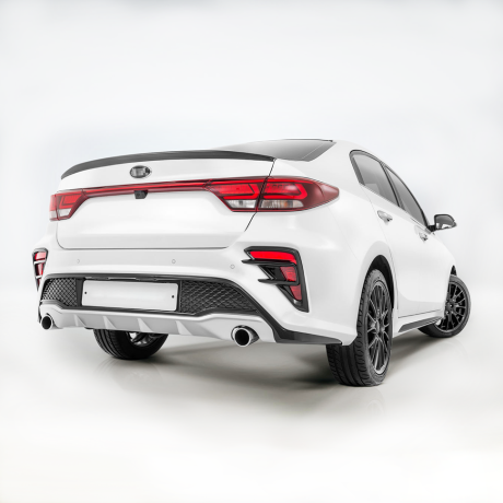 Бампер задний "Kudos" под раздвоенный глушитель для Kia Rio (2017-2020) купить недорого с доставкой в Магнитогорск