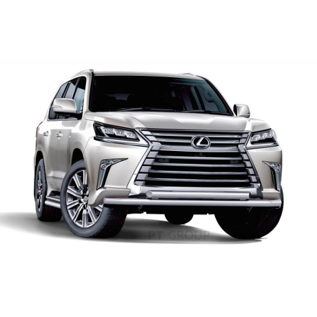 Защита переднего бампера двойная d63/63мм (НПС) LEXUS 450D (2015-н.в.) купить недорого с доставкой в Магнитогорск