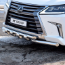 Защита переднего бампера двойная с зубьями d63/63мм (НПС) LEXUS 450D (2015-н.в.) купить недорого с доставкой в Магнитогорск