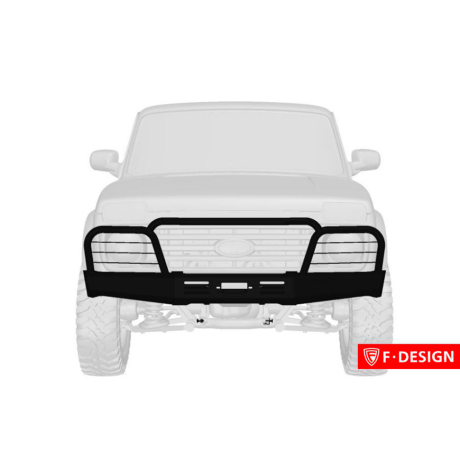 силовой передний бампер f-design с площадкой под лебедку с защитными дугами для L@DA 4x4 (не окрашенный) купить недорого с доставкой в Магнитогорск